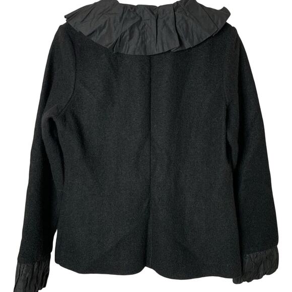 Soft Surroundings Blazer Women's XS Ruffle Collar Wool Blend Whimsigoth Office - Picture 2 of 5